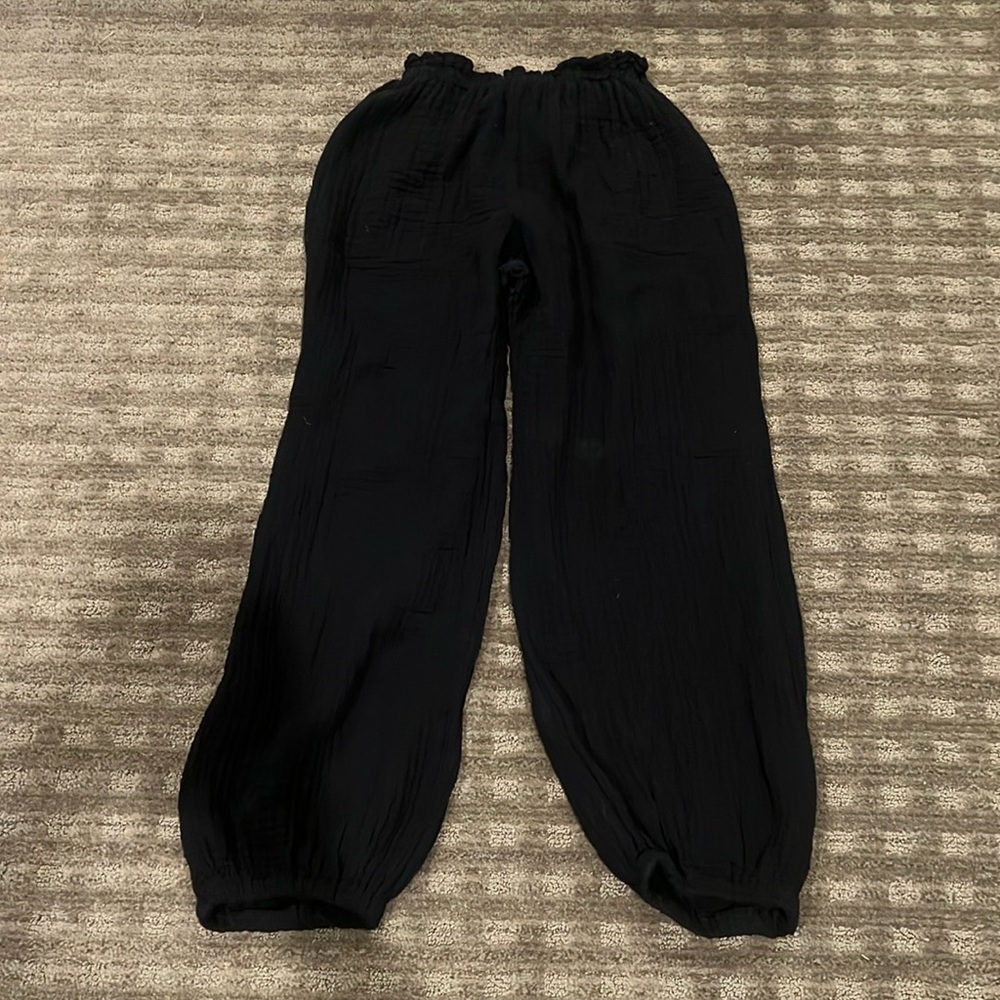 Michael Stars Black Sweatpants Relaxed Fit Elastic Waistband